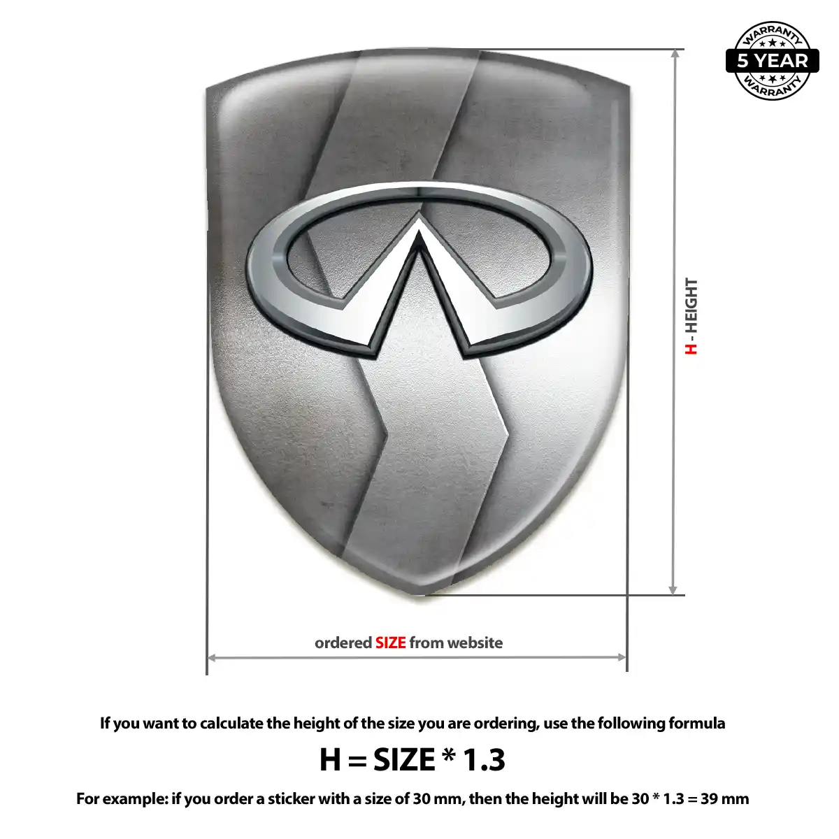 Infiniti Car Badge Sticker Resin Elite