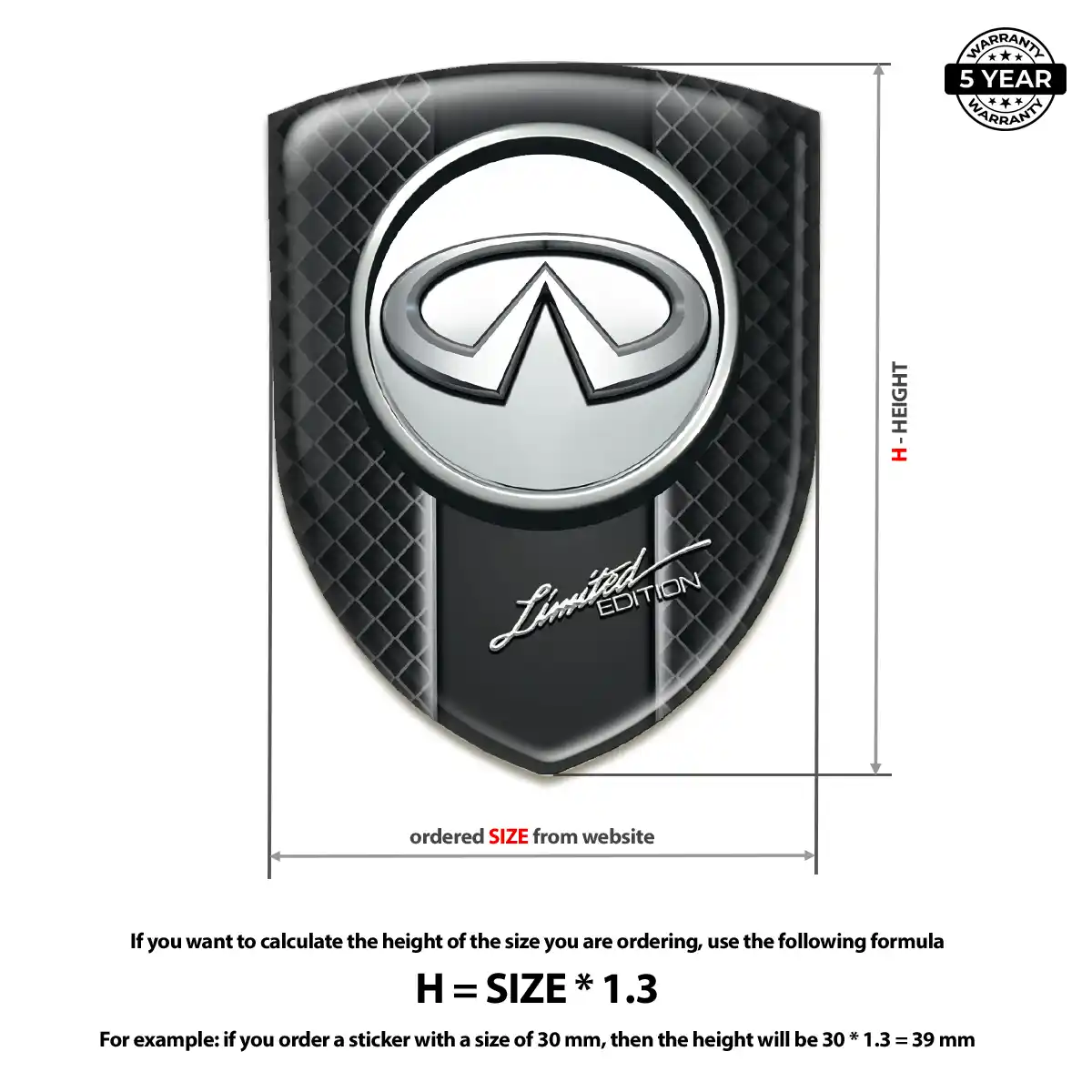 Infiniti Car Emblem Decal Interior Luxe