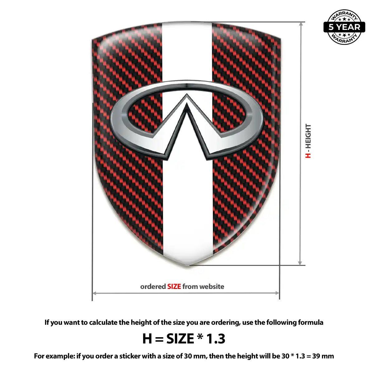 Infiniti Car Emblem Decal Premium Dome