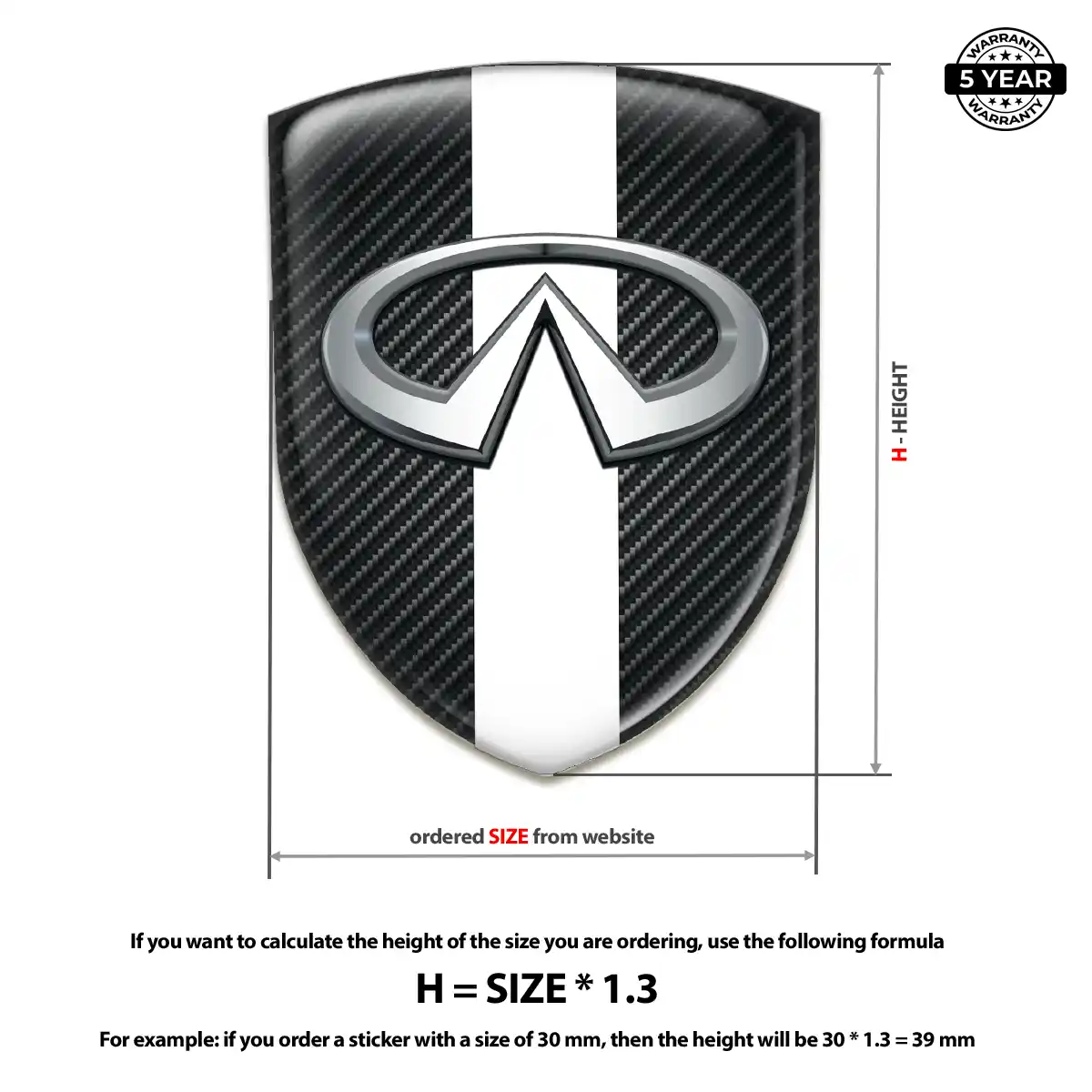 Infiniti Car Emblem Decal Resin Elite