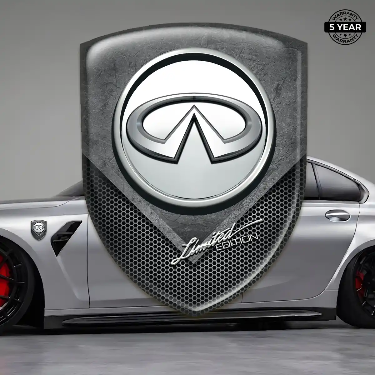 Infiniti Car Emblem Overlay Interior Elegance