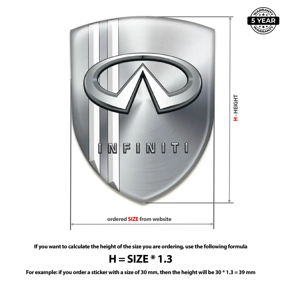 Infiniti Car Emblem Overlay Premium Dome
