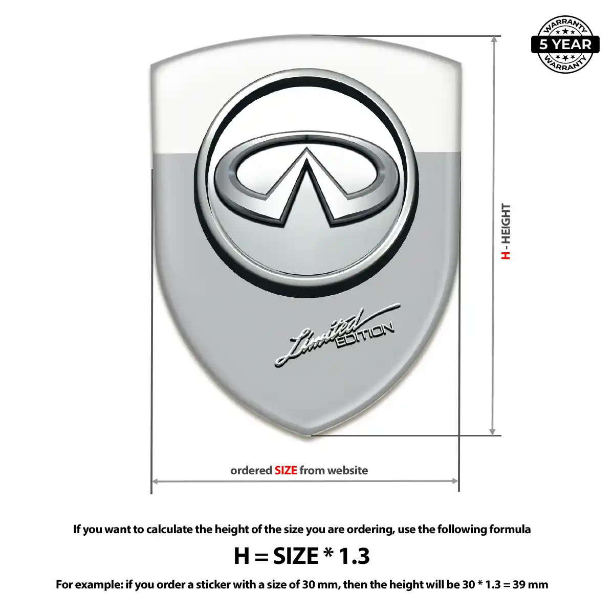 Infiniti Car Emblem Overlay Resin Luxe