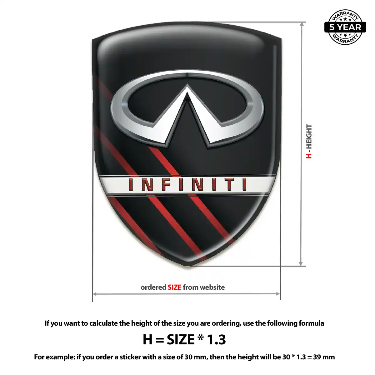 Infiniti Car Emblem Sticker Cabin Style