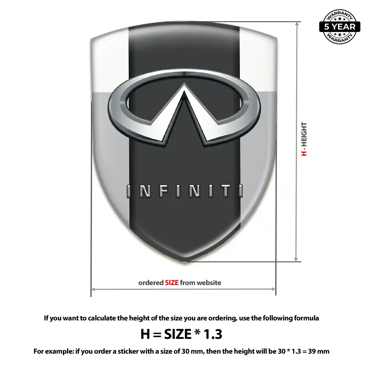 Infiniti Car Emblem Sticker Elite Finish