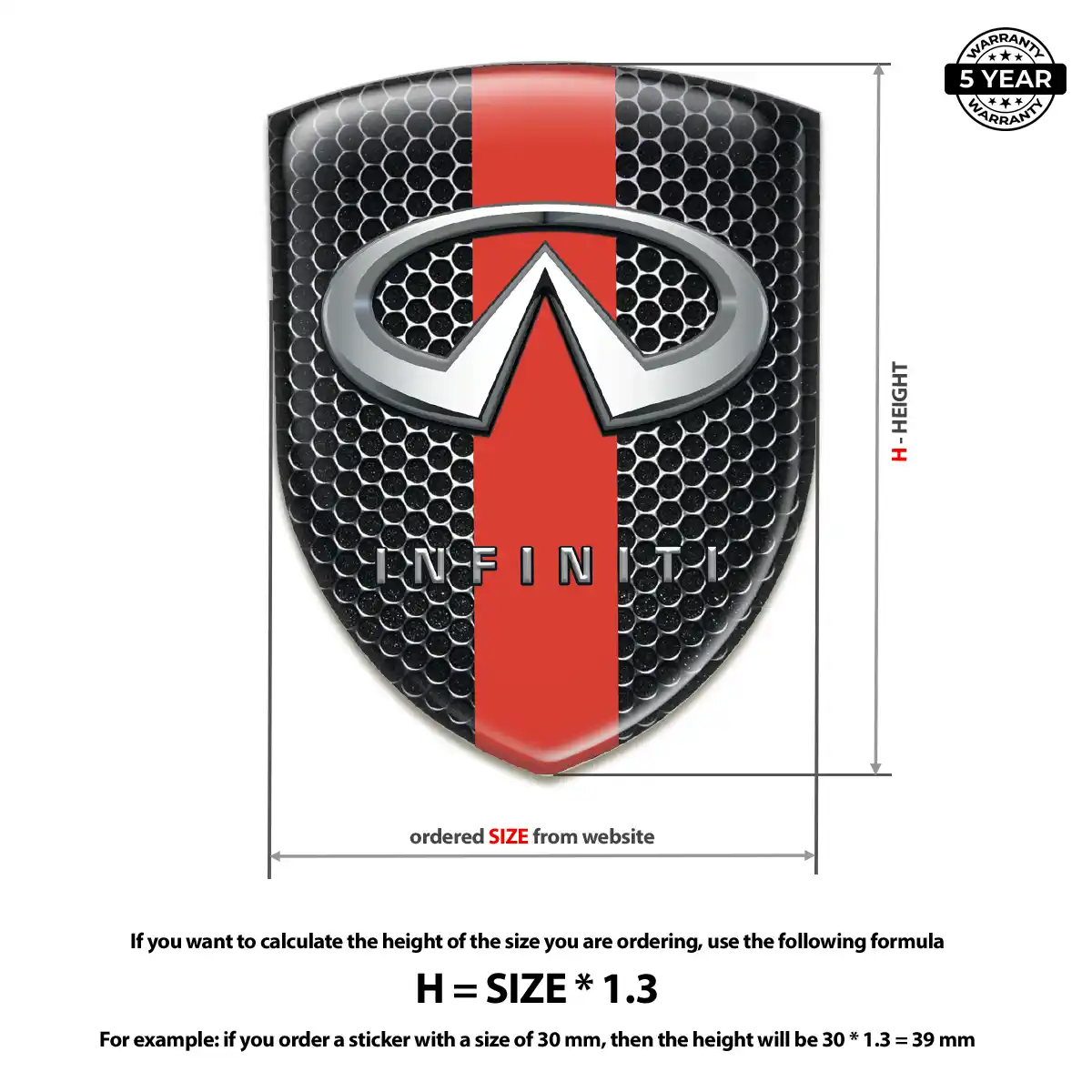 Infiniti Car Emblem Sticker Resin Elite