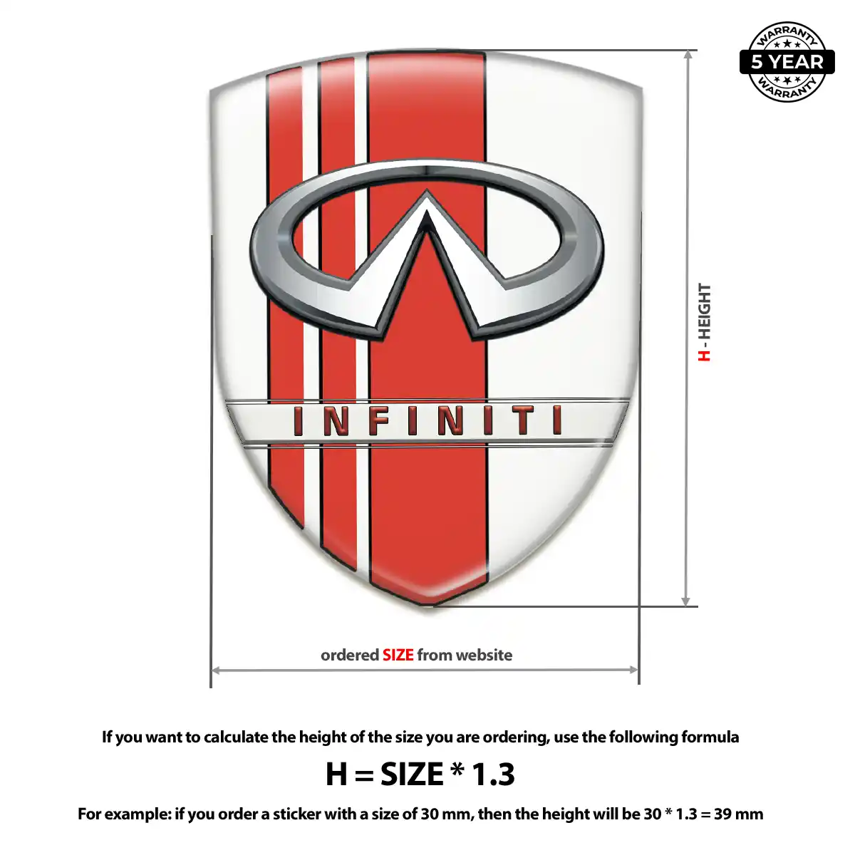 Infiniti Car Logo Decal Premium Dome