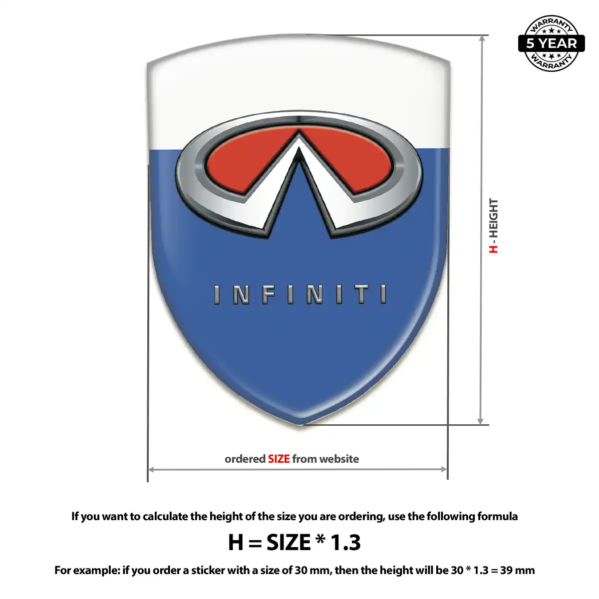 Infiniti Car Logo Decal Resin Luxe