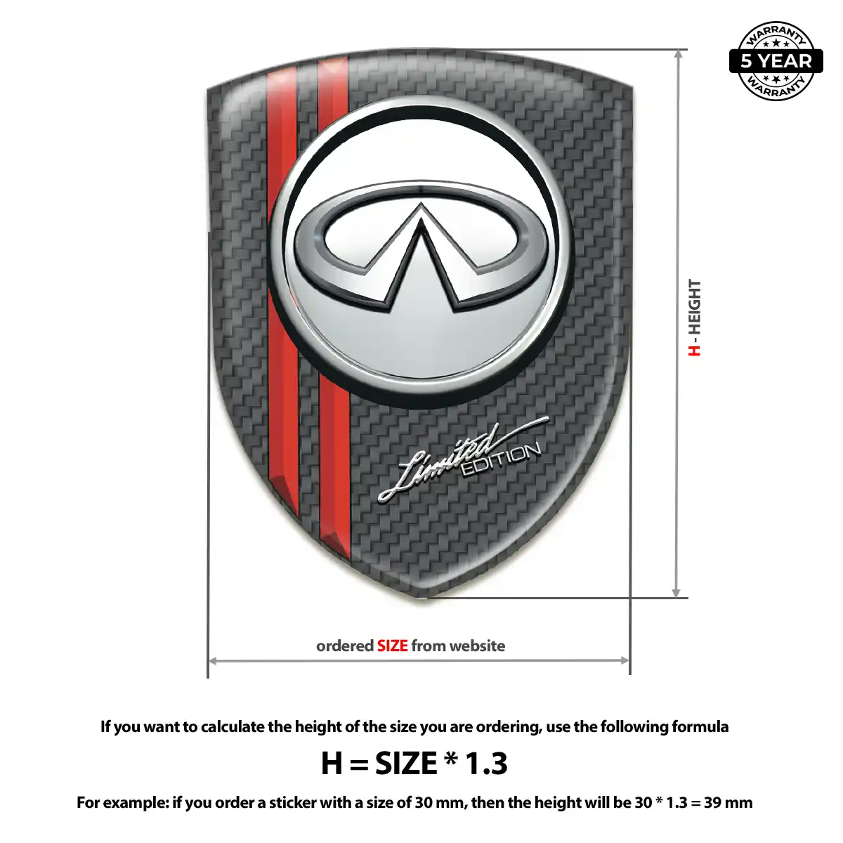 Infiniti Crest Logo Emblem Resin Luxe