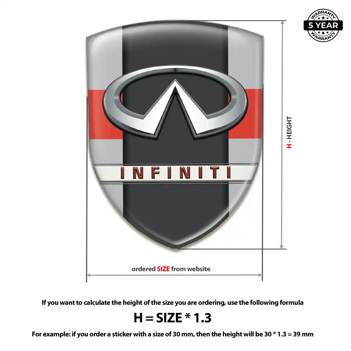 Infiniti Domed Badge Performance Style