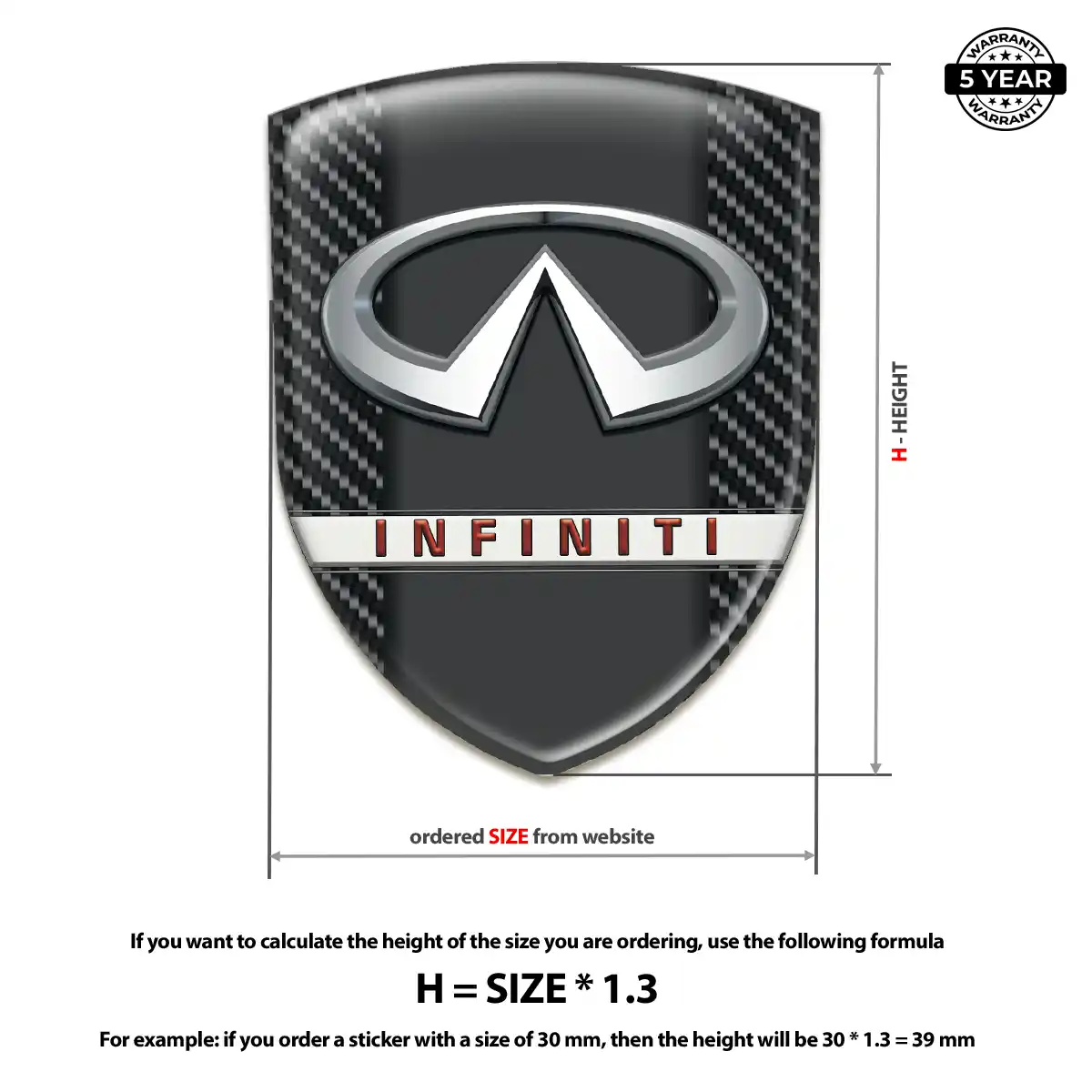 Infiniti Domed Badge Resin Elite