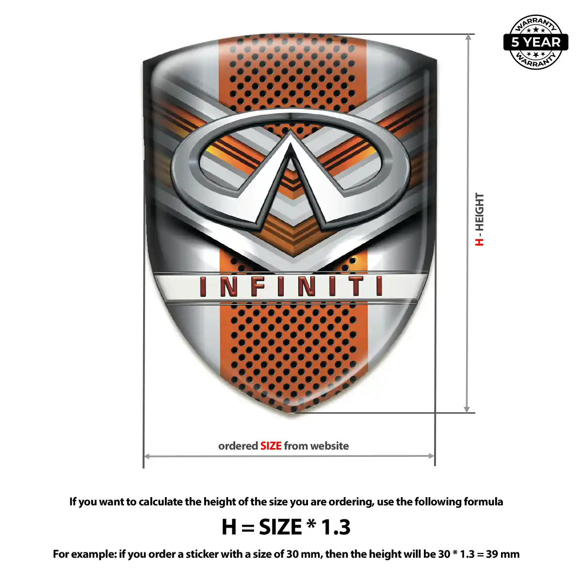 Infiniti Domed Car Sticker Auto Tuning