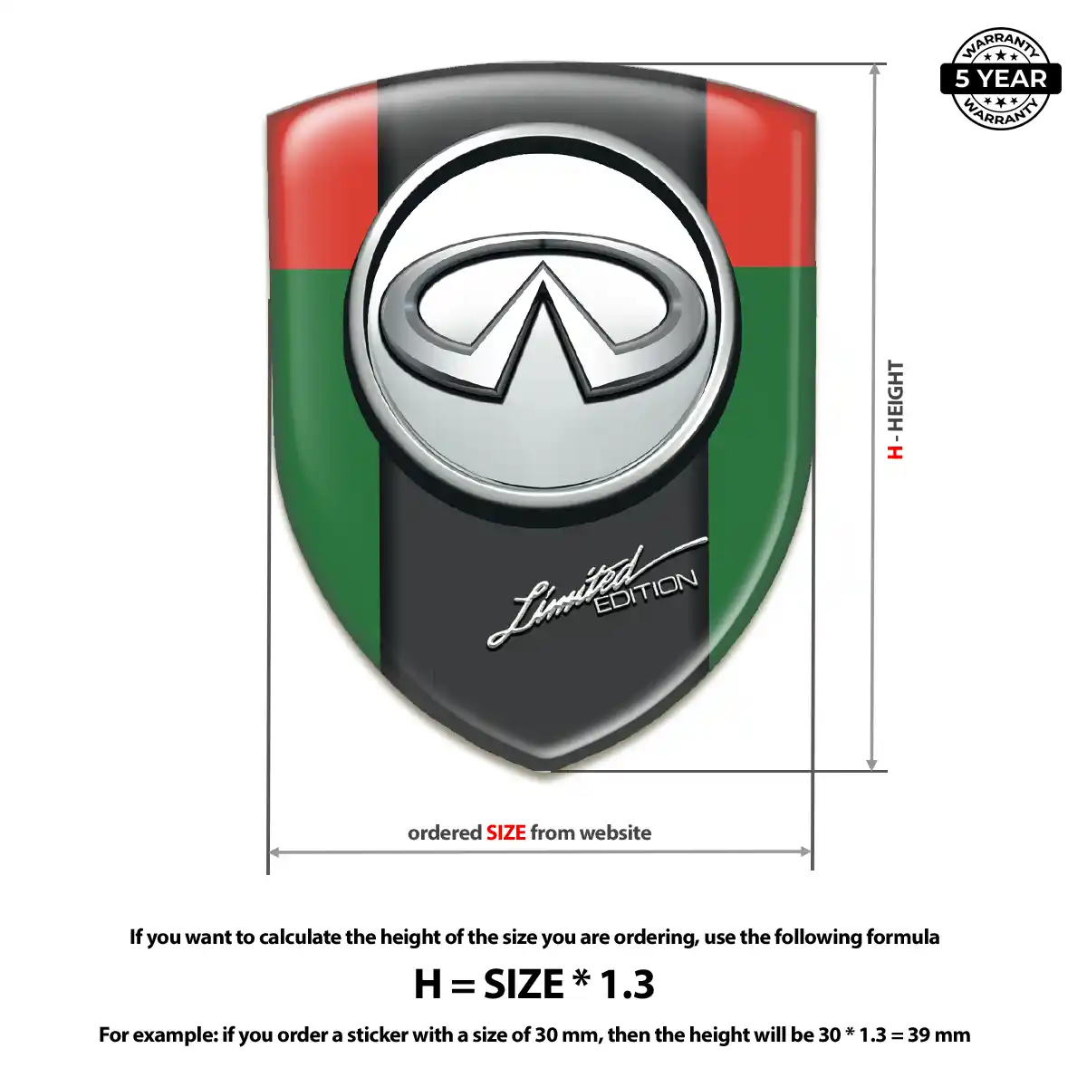 Infiniti Domed Car Sticker Cabin Style