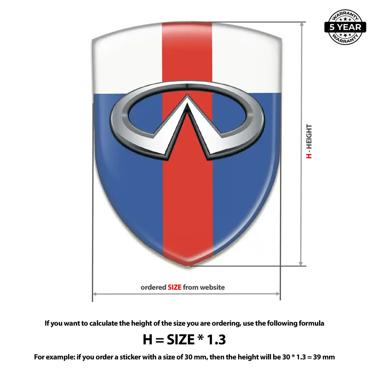 Infiniti Domed Car Sticker Deluxe Edition