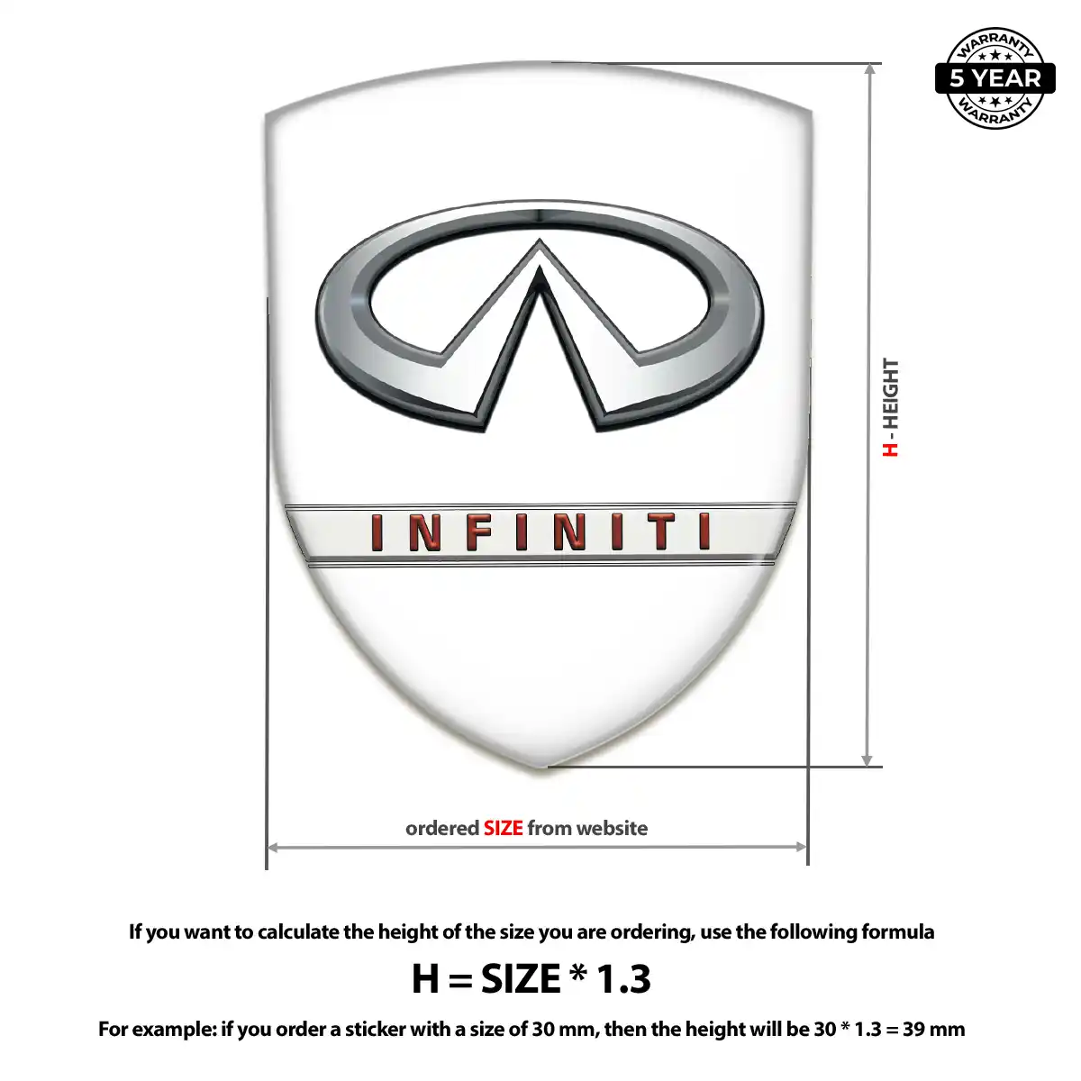 Infiniti Domed Car Sticker Elite Finish