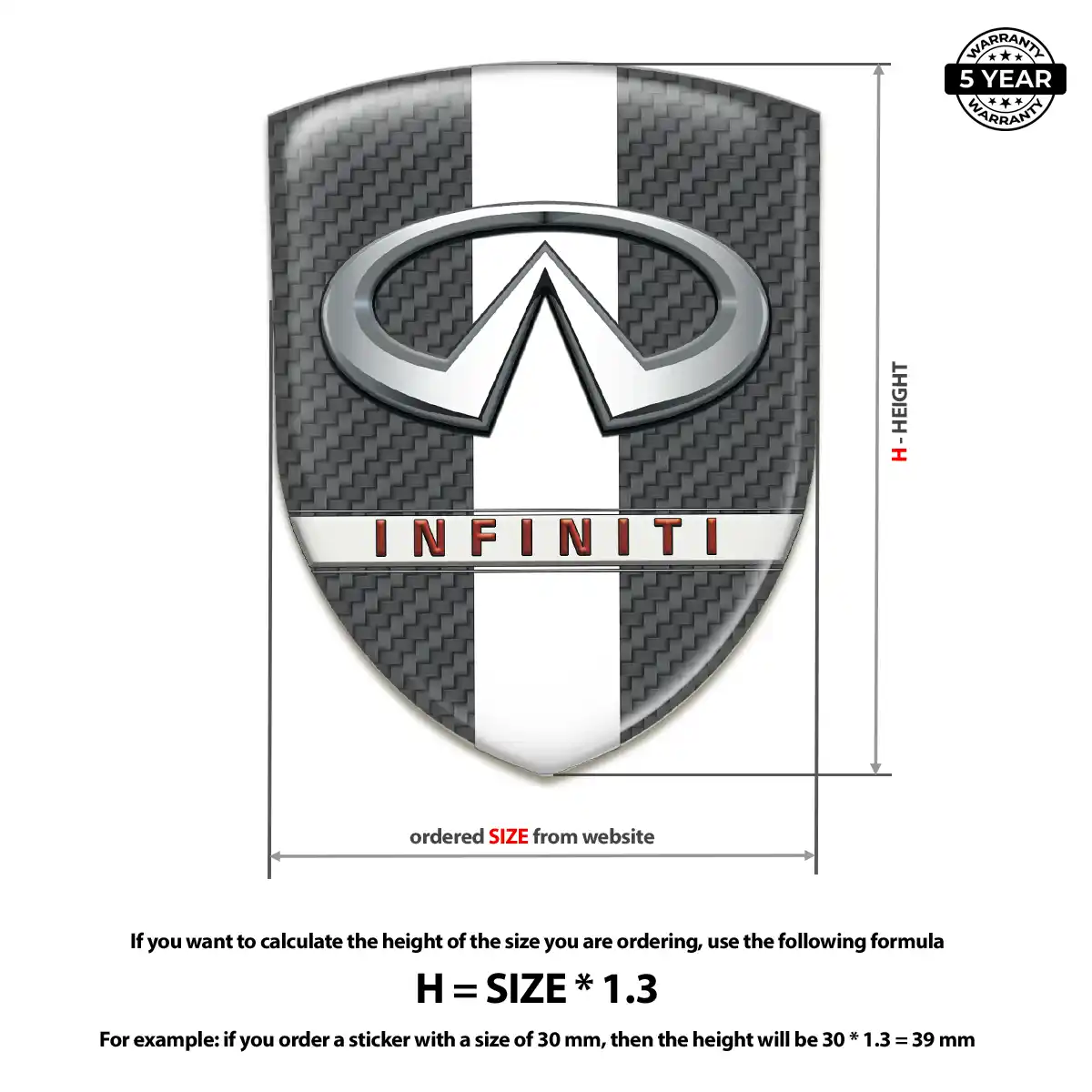 Infiniti Domed Car Sticker Exclusive Series