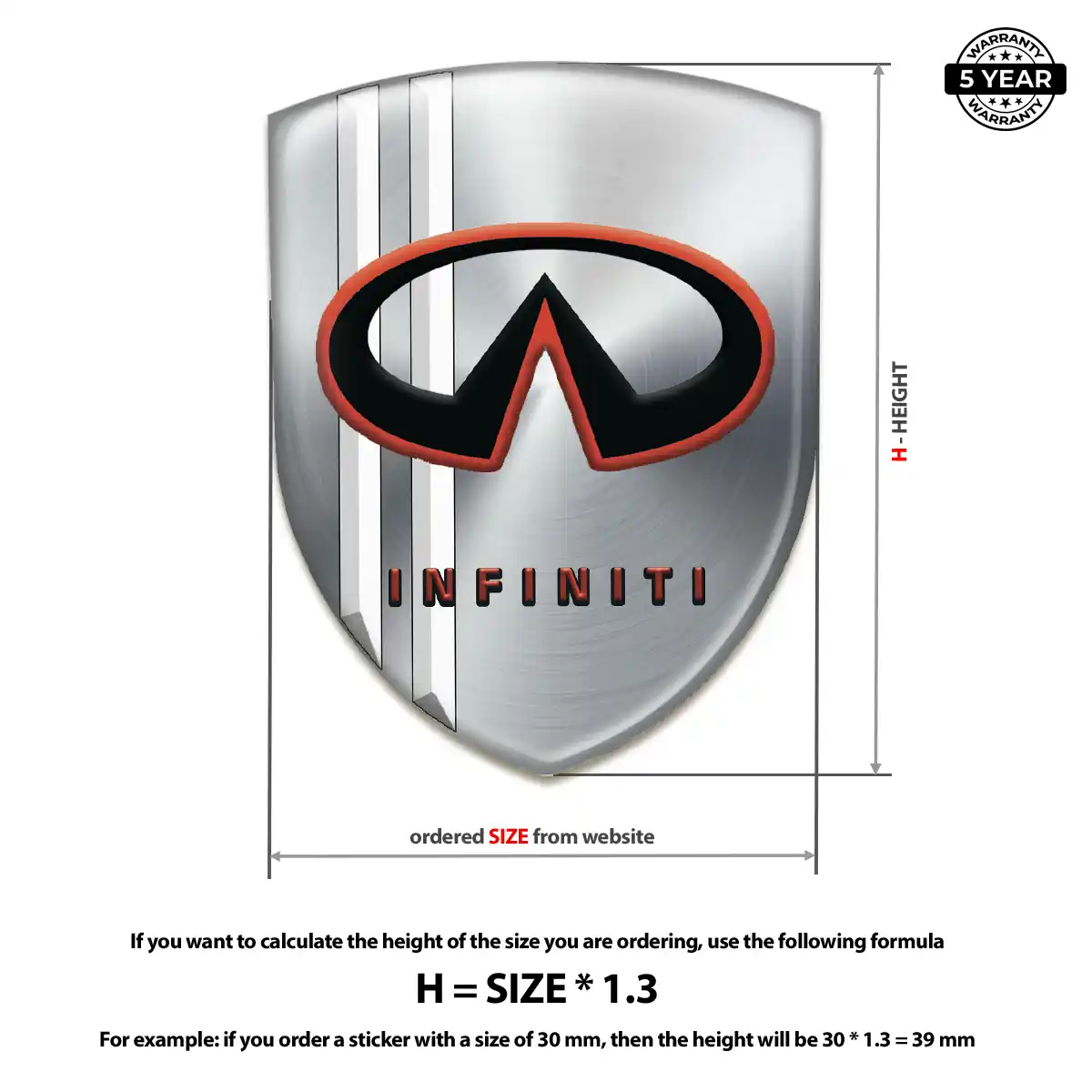 Infiniti Domed Car Sticker Interior Luxe