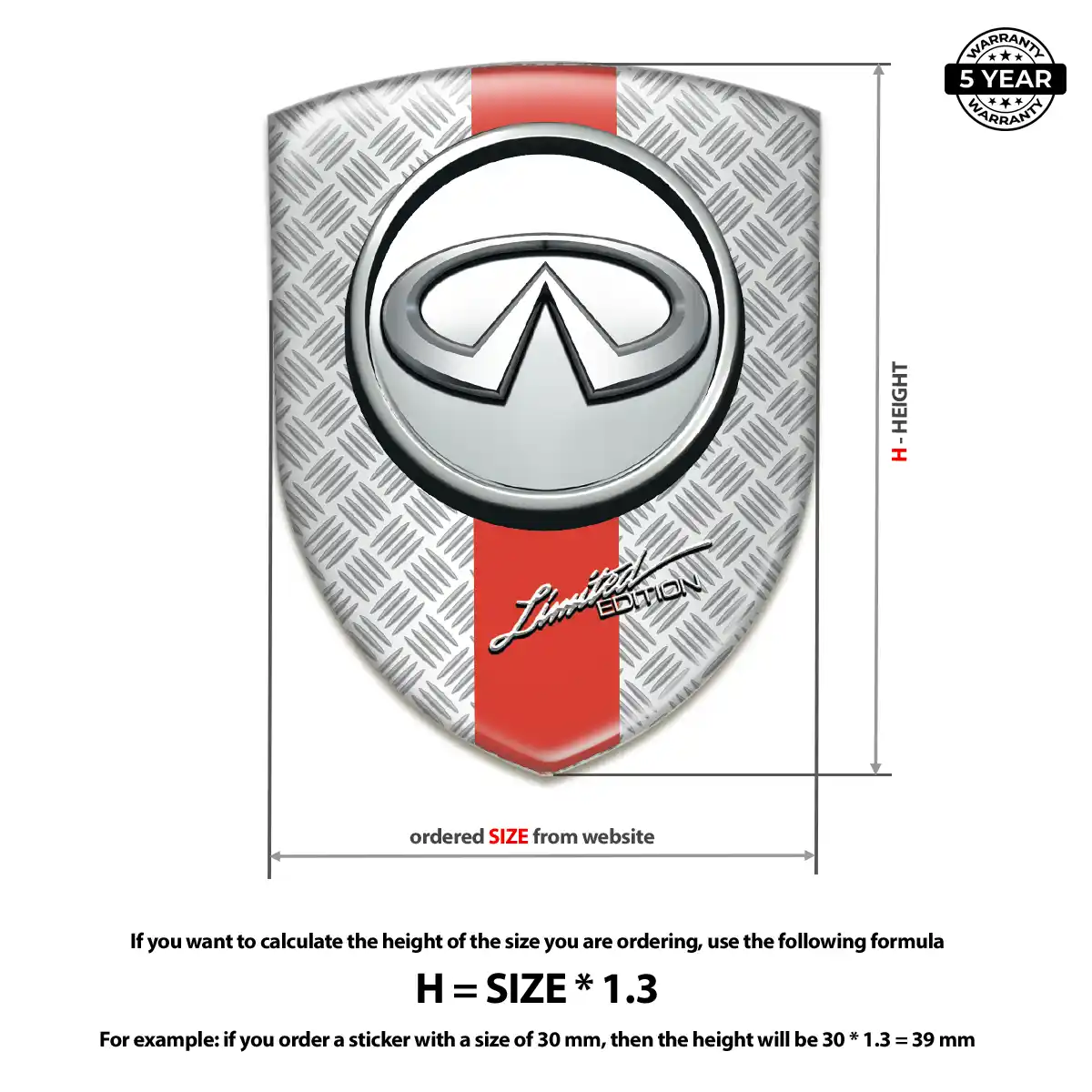 Infiniti Domed Car Sticker Noble Edition