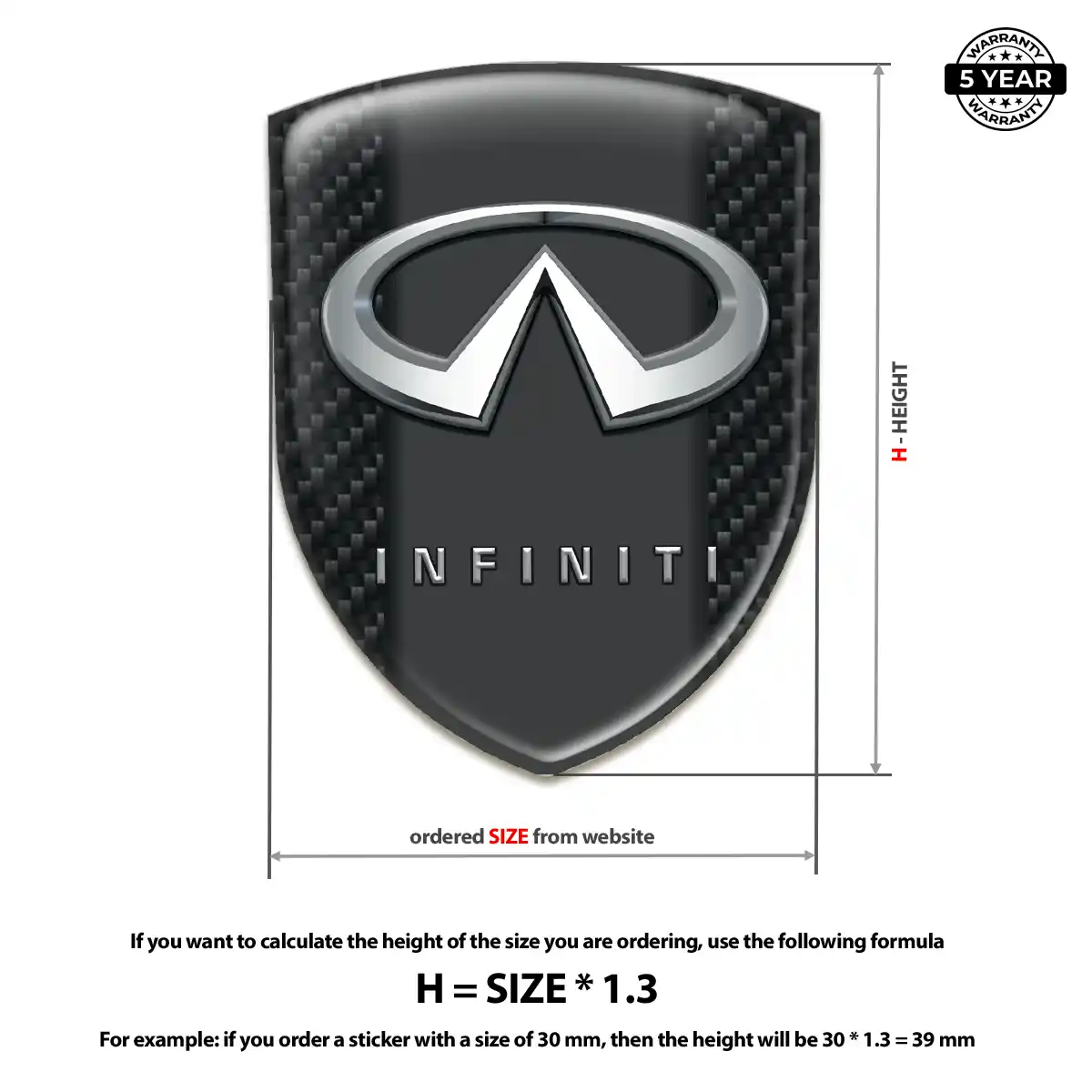 Infiniti Domed Car Sticker Opulent Line