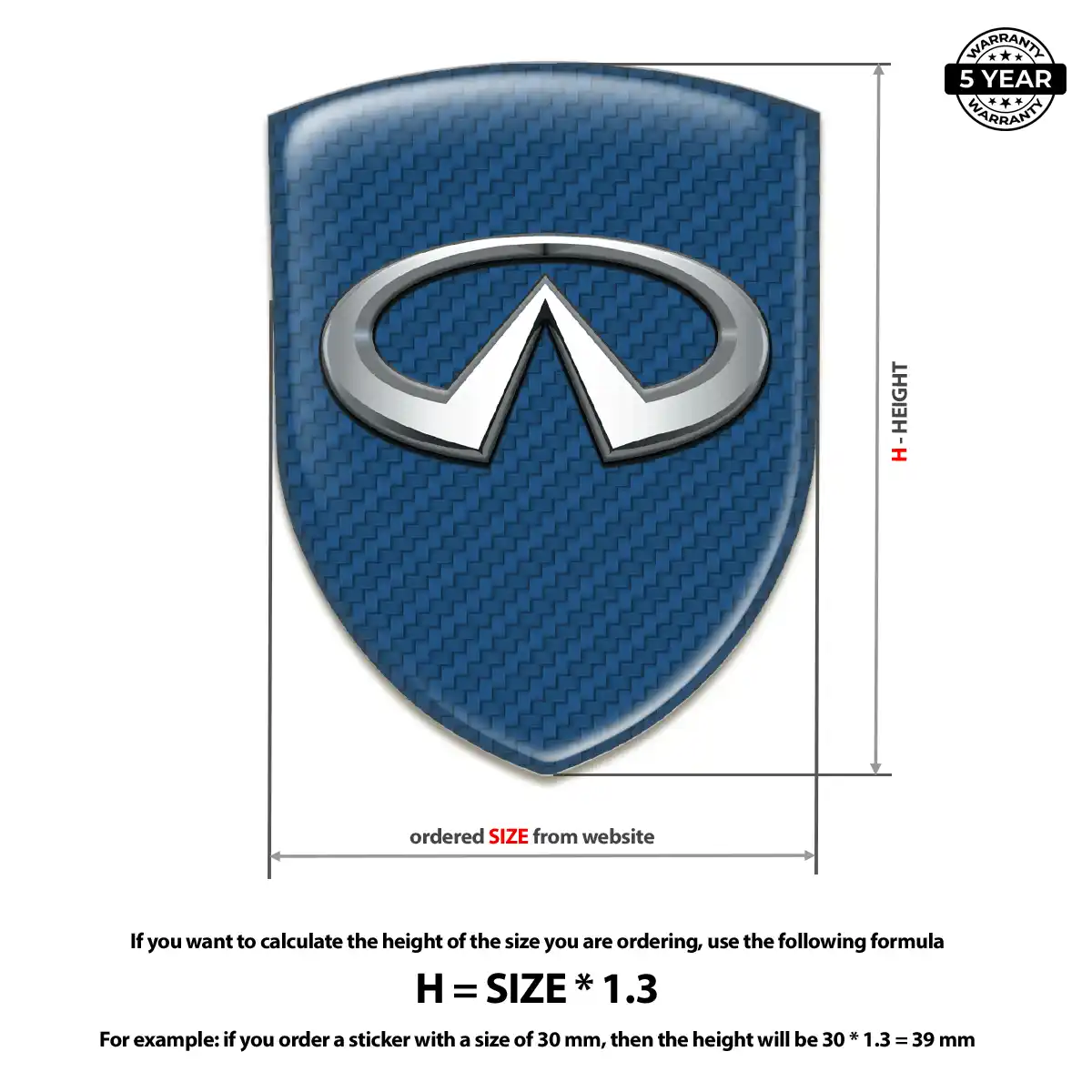 Infiniti Domed Car Sticker Outer Style