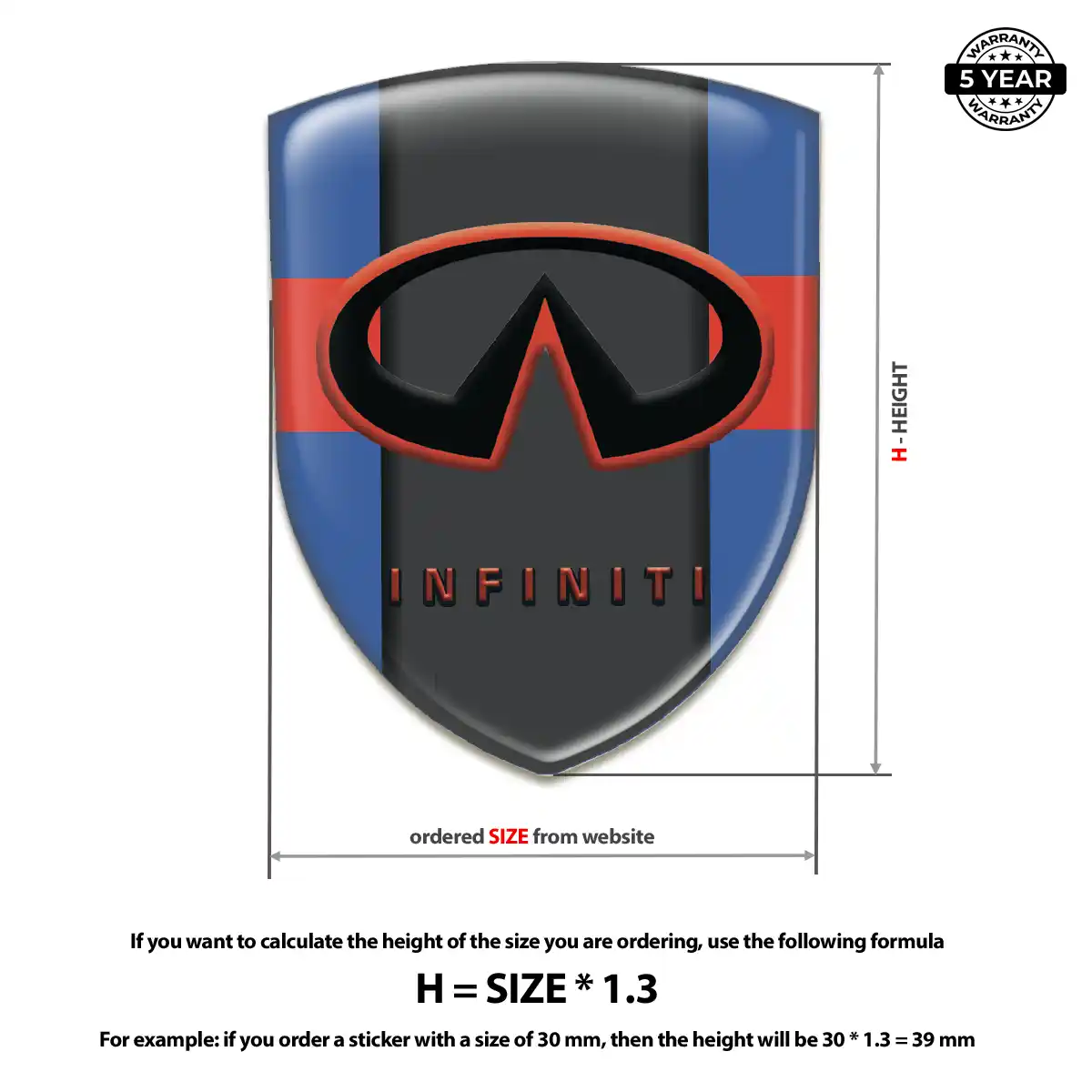 Infiniti Domed Car Sticker Performance Style