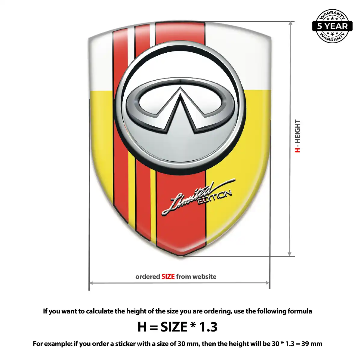 Infiniti Domed Car Sticker Premium Dome