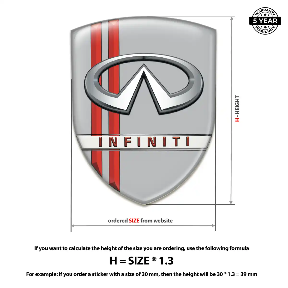 Infiniti Domed Car Sticker Prestige Line