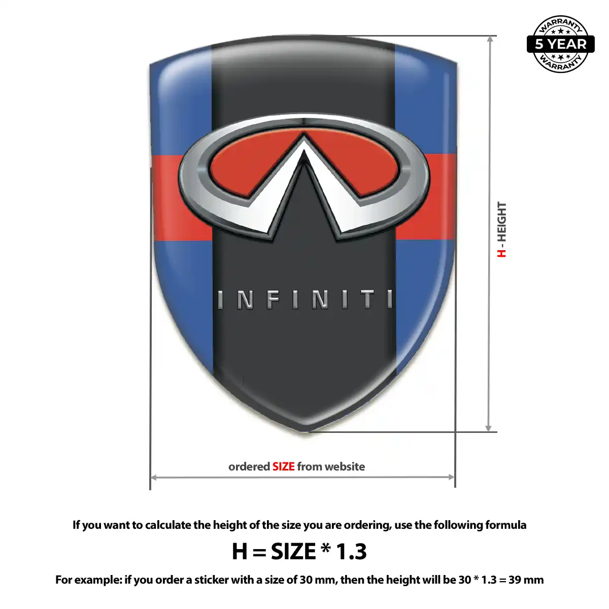 Infiniti Domed Car Sticker Prime Quality