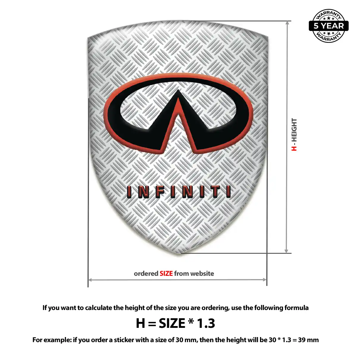 Infiniti Domed Car Sticker Refined Design