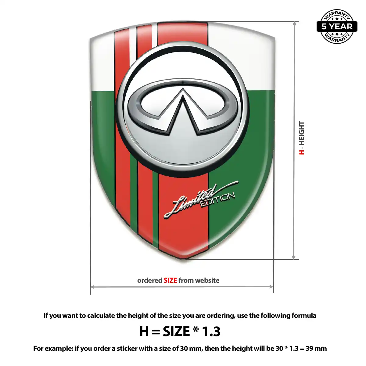 Infiniti Domed Car Sticker Resin Elite