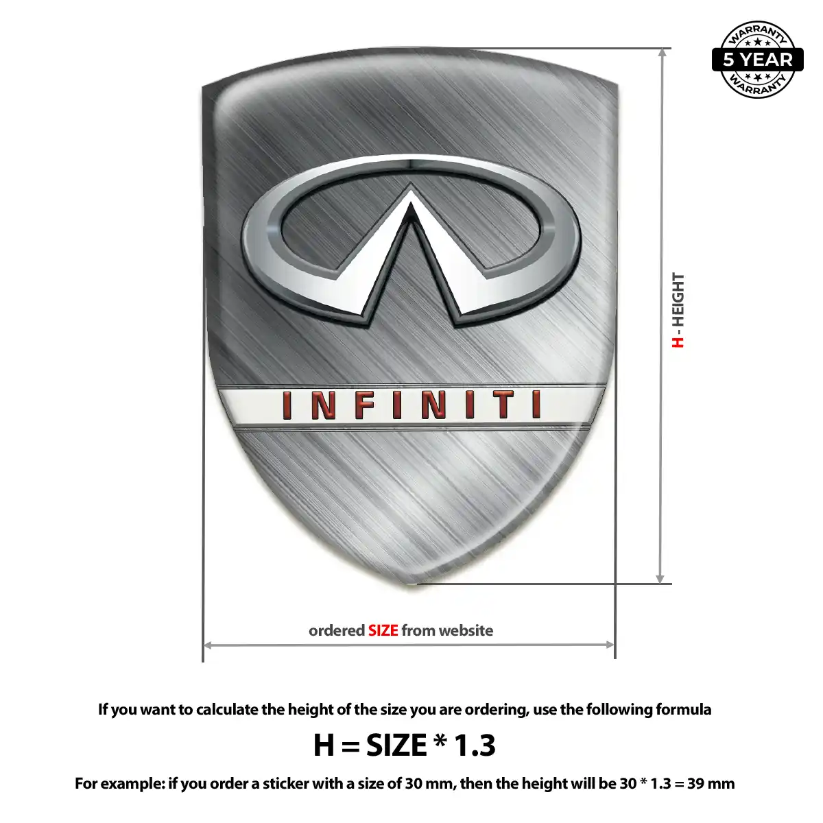 Infiniti Domed Car Sticker Signature Grade