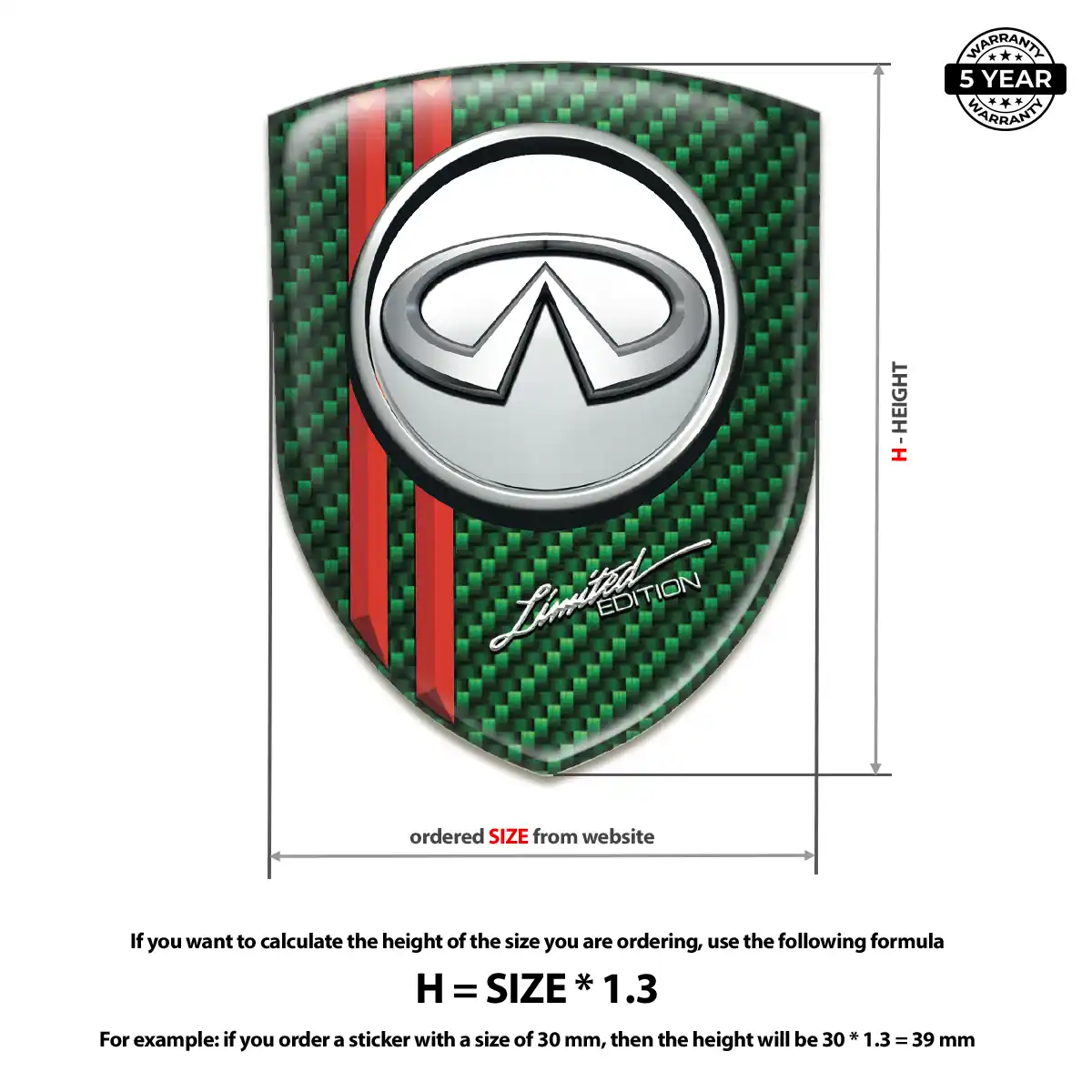 Infiniti Domed Car Sticker Sleek Style