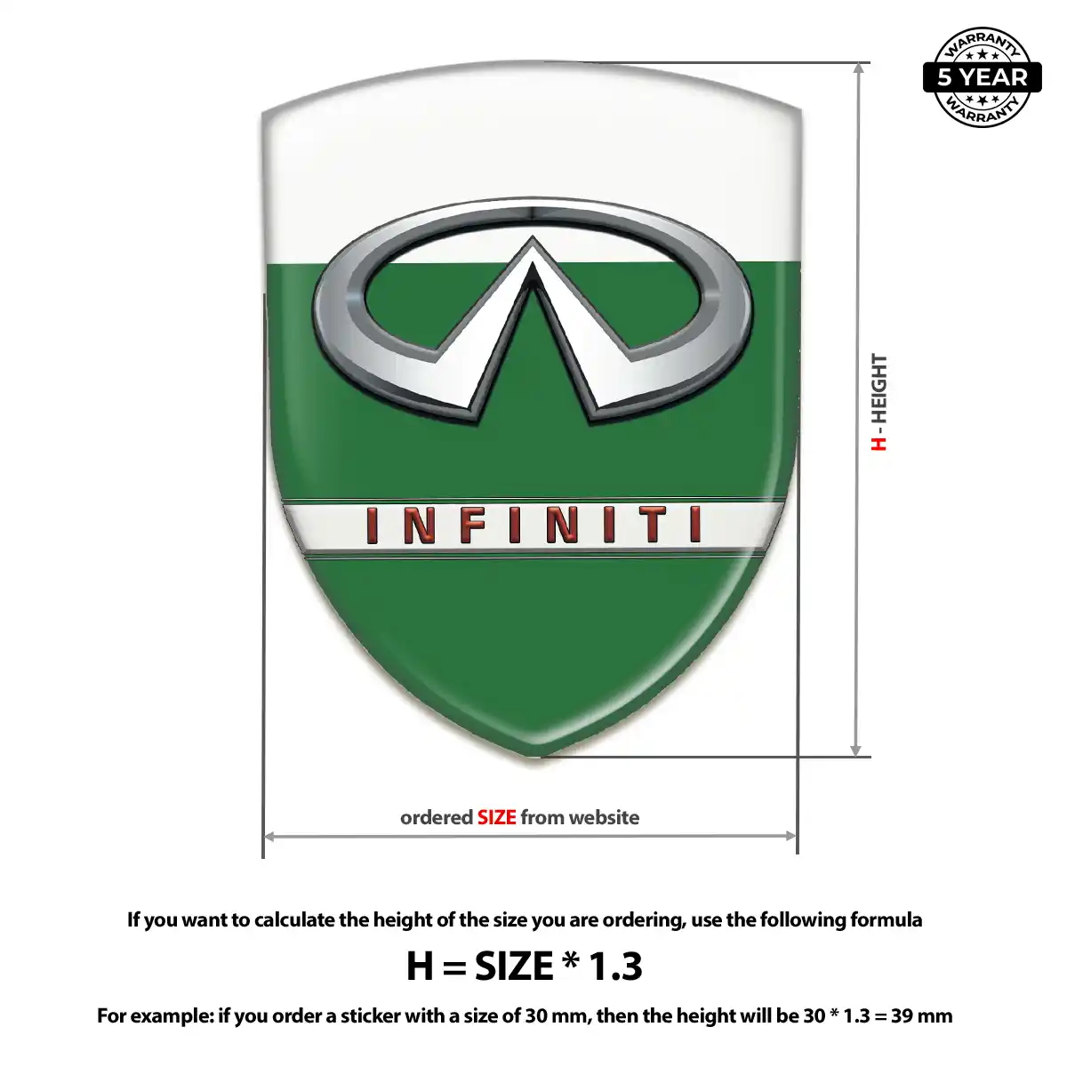 Infiniti Domed Car Sticker Sport Tuning