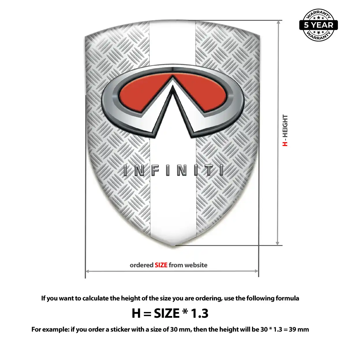 Infiniti Domed Car Sticker Superior Craft