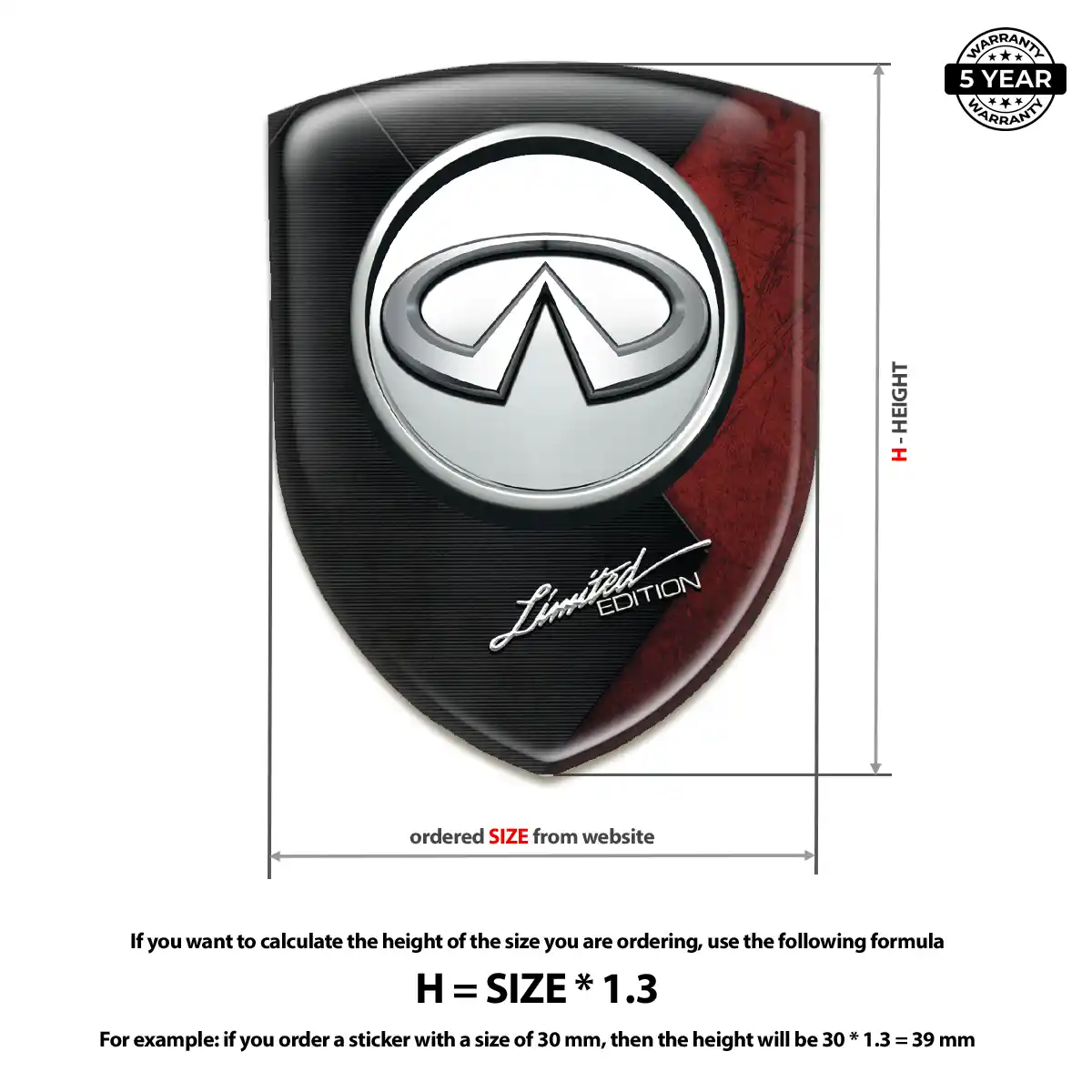 Infiniti Domed Decal Auto Tuning