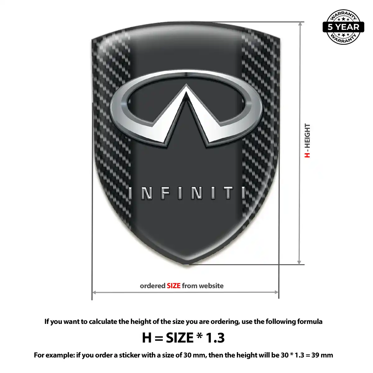 Infiniti Domed Decal Deluxe Edition