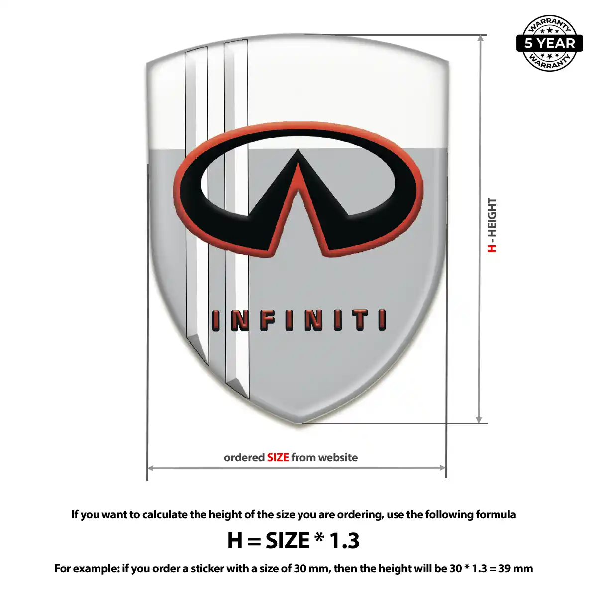 Infiniti Domed Decal Exterior Luxe