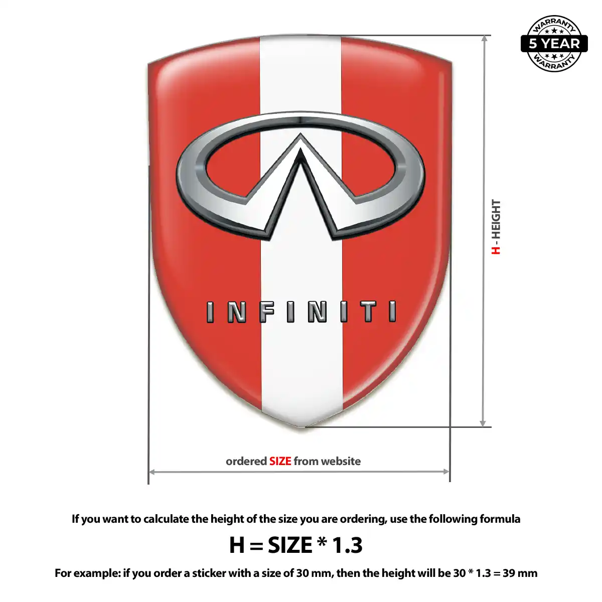 Infiniti Domed Decal Interior Luxe