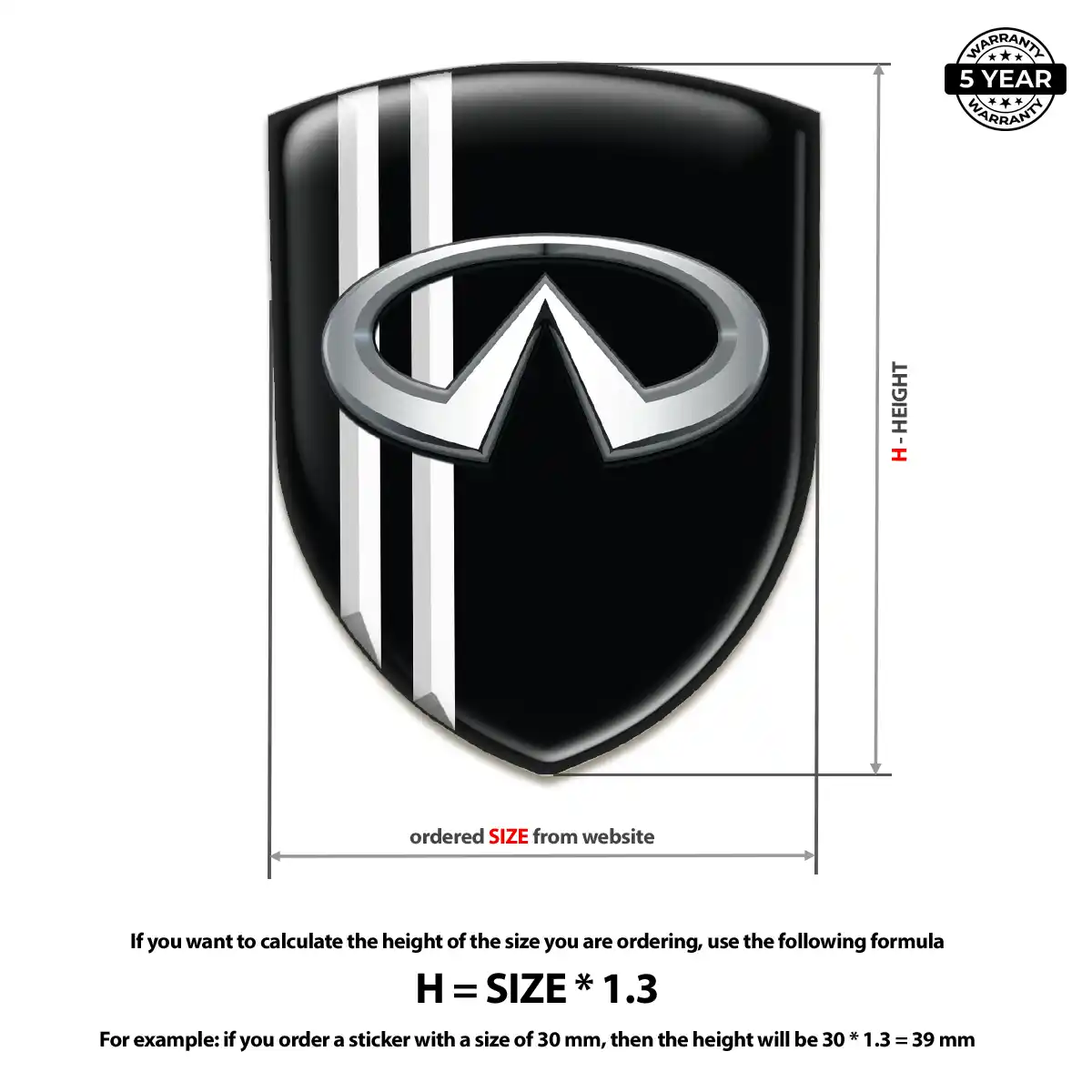 Infiniti Domed Decal Opulent Line
