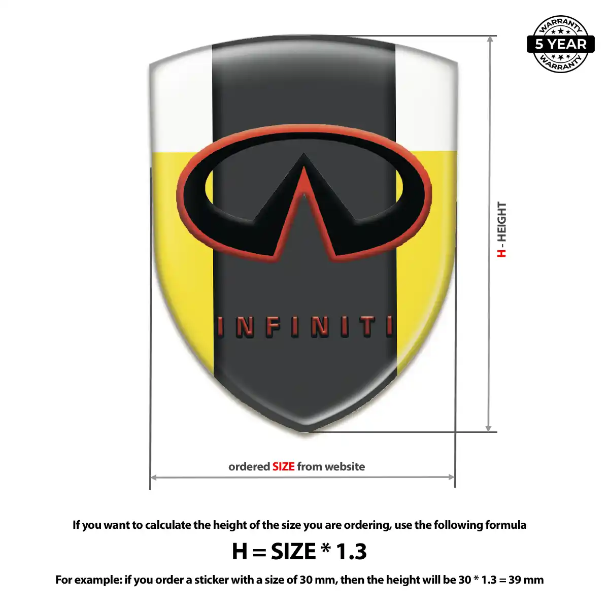 Infiniti Domed Decal Outer Style