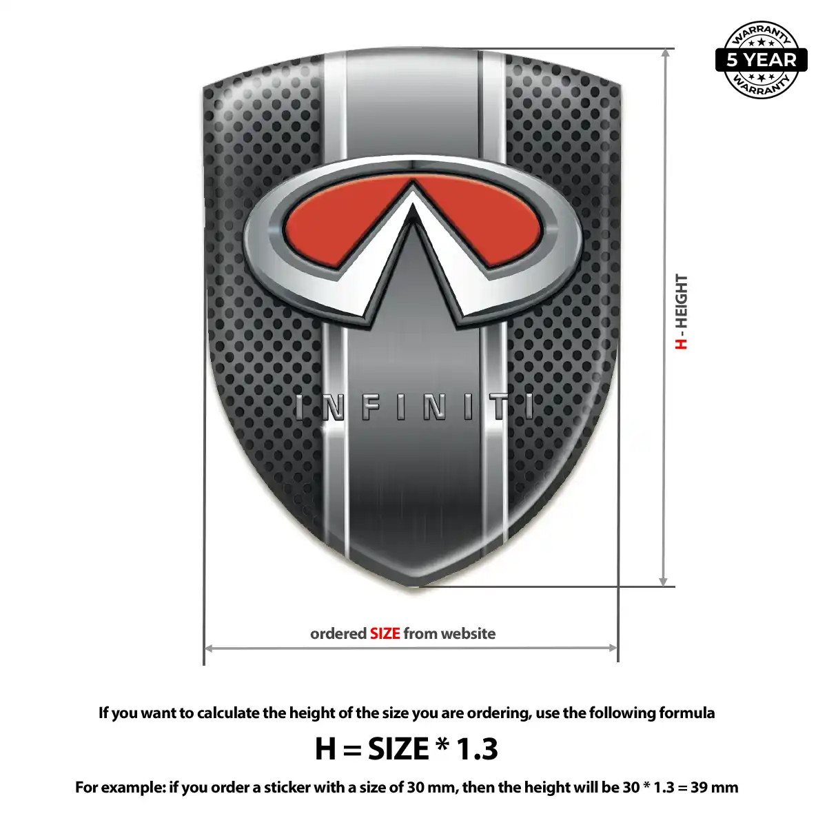 Infiniti Domed Decal Performance Style