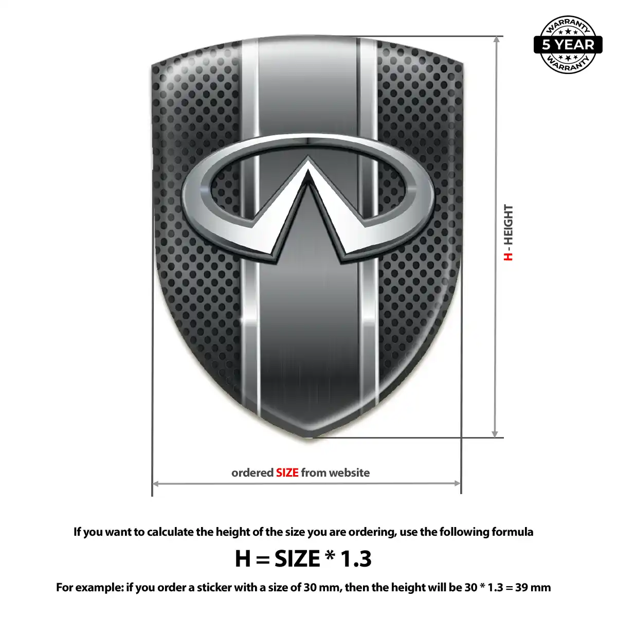 Infiniti Domed Decal Premium Dome