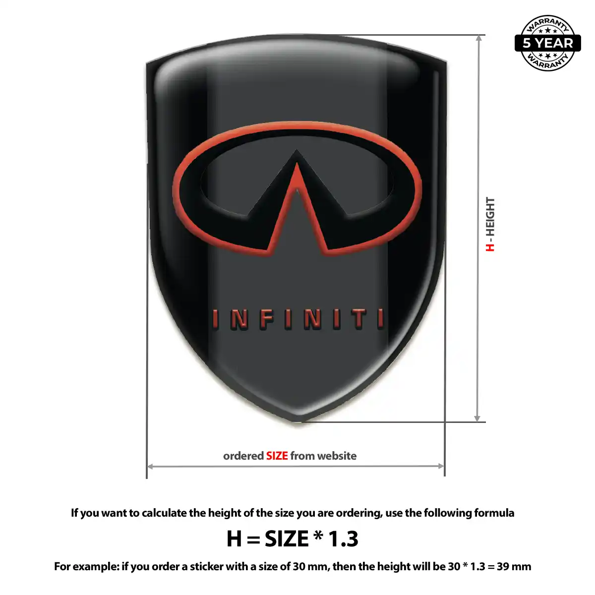 Infiniti Domed Decal Prestige Line