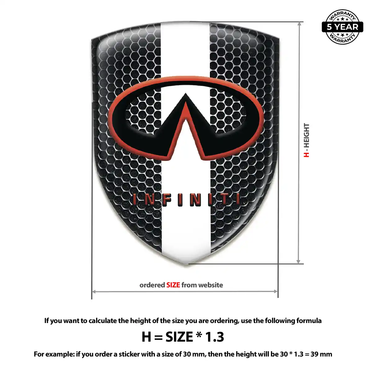 Infiniti Domed Decal Prime Quality