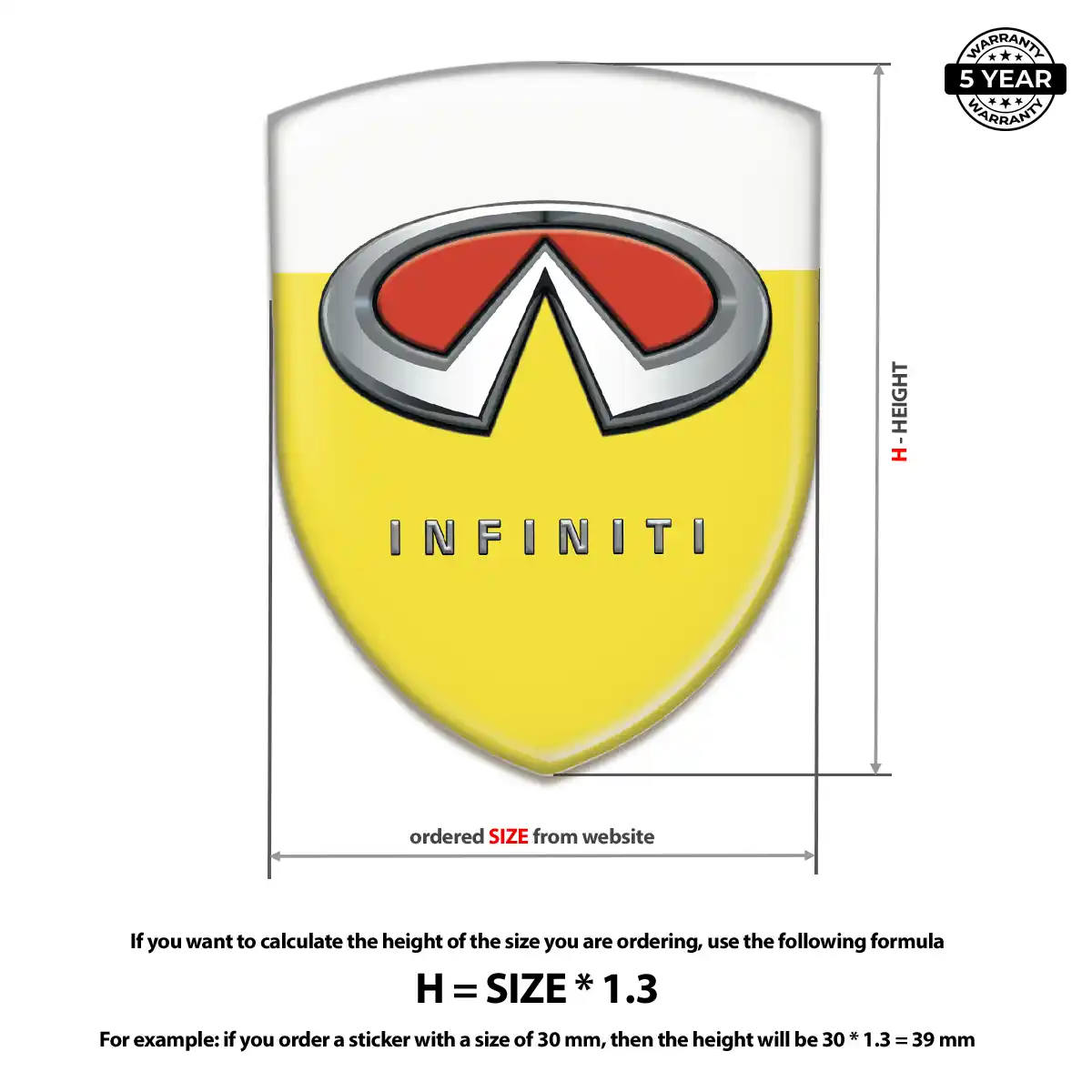 Infiniti Domed Decal Refined Design