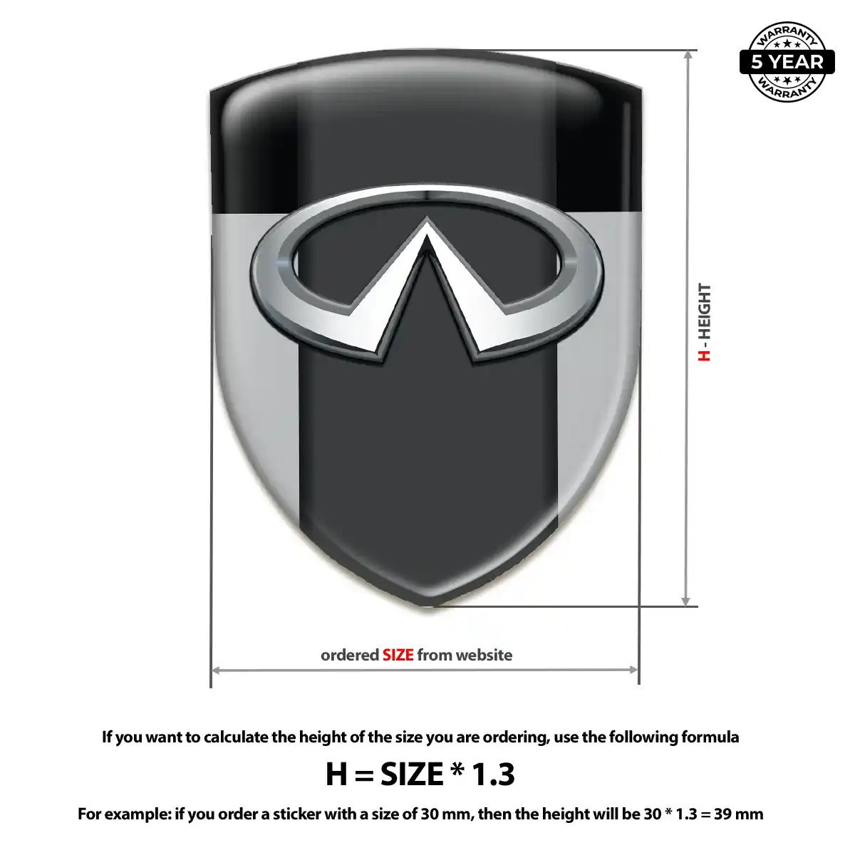 Infiniti Domed Decal Resin Luxe