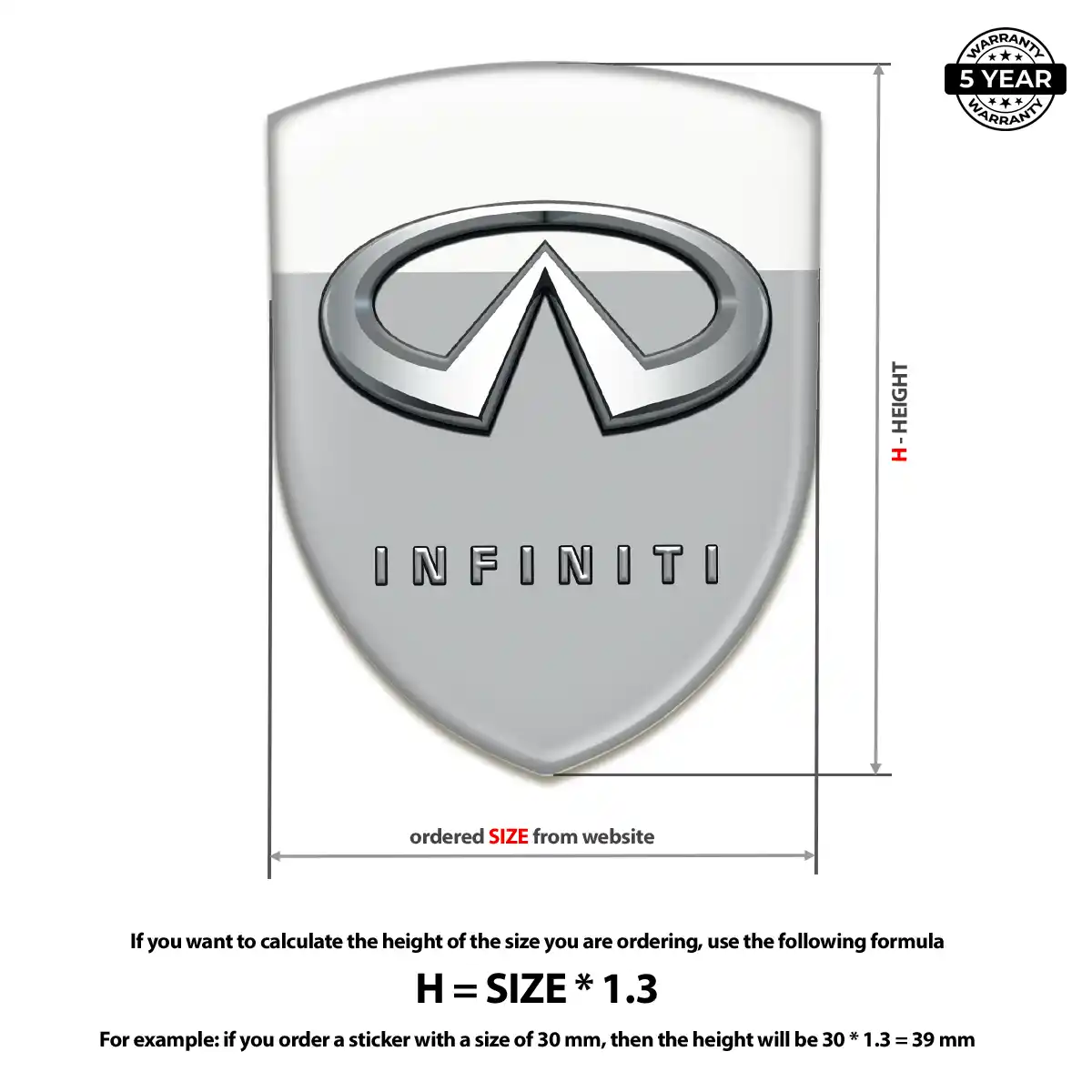 Infiniti Domed Decal Signature Grade