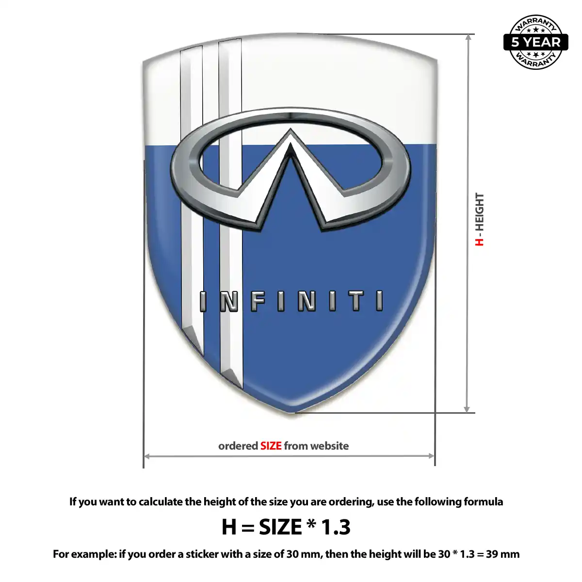 Infiniti Domed Decal Sleek Style