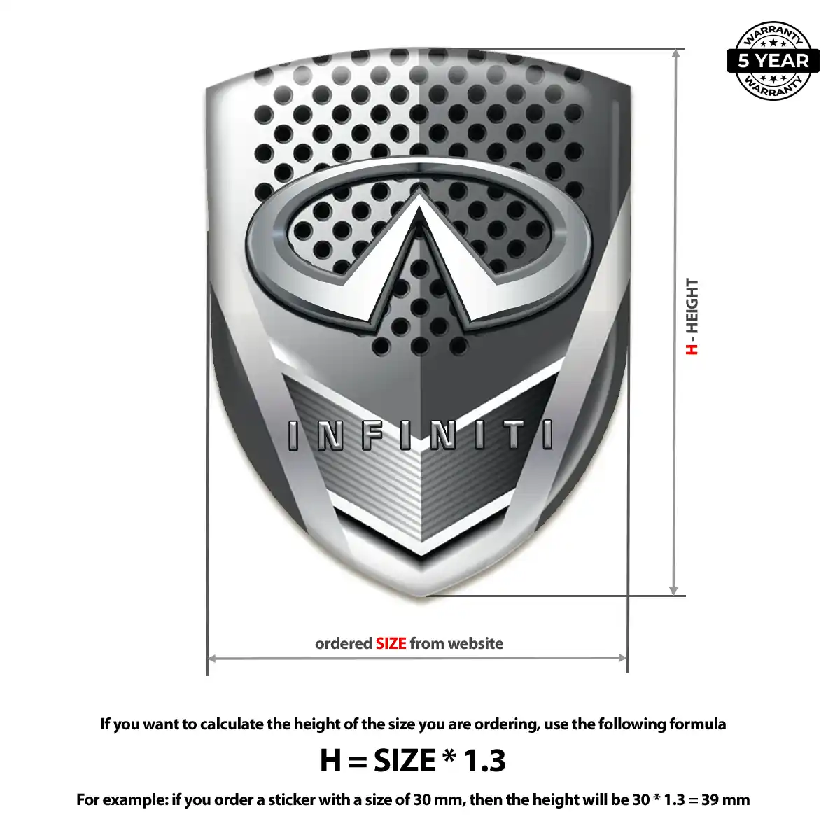Infiniti Domed Decal Sport Tuning