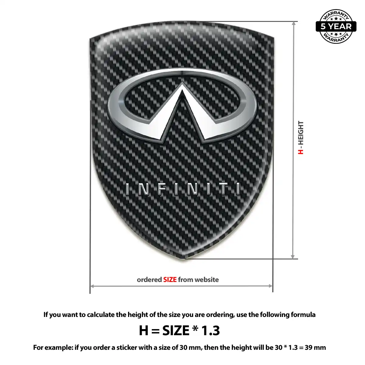 Infiniti Domed Decal Superior Craft